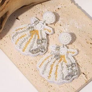 Seashell Pearl Beaded Earrings